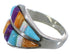 Sterling Silver Turquoise Multicolor Inlay Ring Size 7-1/2 RS35726